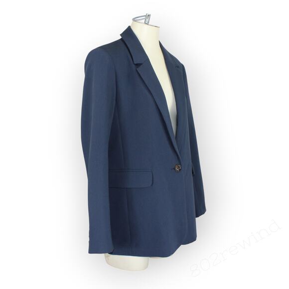 Medium Abercrombie&Fitch Classic Suiting Blazer NavyBlue Office Women - Picture 5 of 16